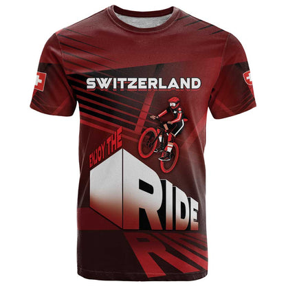 Personalized Switzerland Cycling T-Shirt Sporty Style Graphic Tee