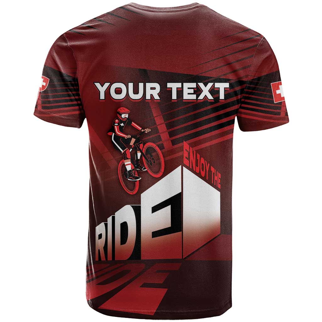 Personalized Switzerland Cycling T-Shirt Sporty Style Graphic Tee