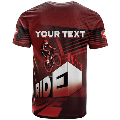 Personalized Switzerland Cycling T-Shirt Sporty Style Graphic Tee