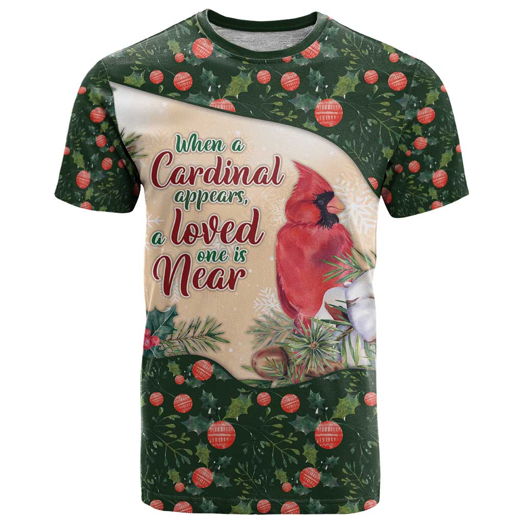 Memorial Cardinal Christmas T-Shirt When A Cardinal Appears Loved One Is Near Graphic Tee