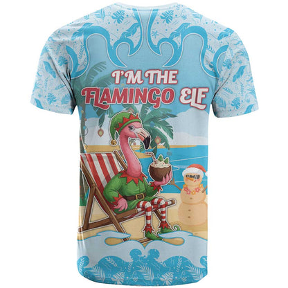 Christmas In July T-Shirt I Am The Flamingo Elf Graphic Tee
