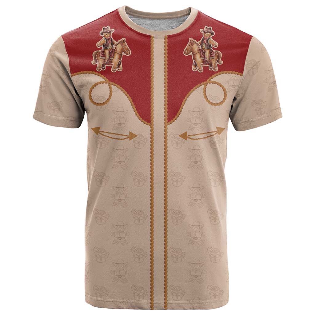 Western Yoke T-Shirt Gingerbread Howdy Christmas Graphic Tee