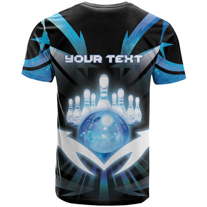 Personalized Bowling T-Shirt Cosmic Strike Graphic Tee