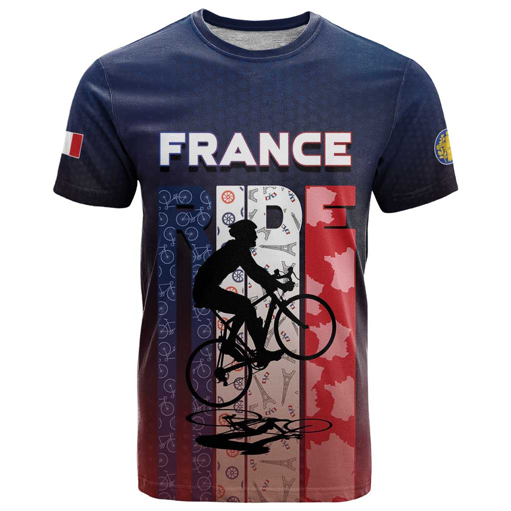 Personalized France Cycling T-Shirt Ride With Cyclist Graphic Tee
