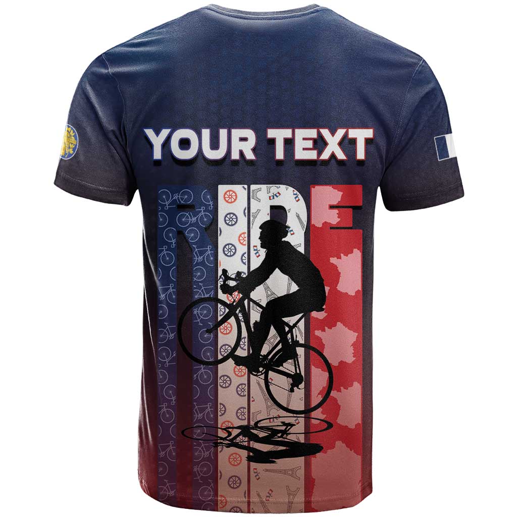 Personalized France Cycling T-Shirt Ride With Cyclist Graphic Tee