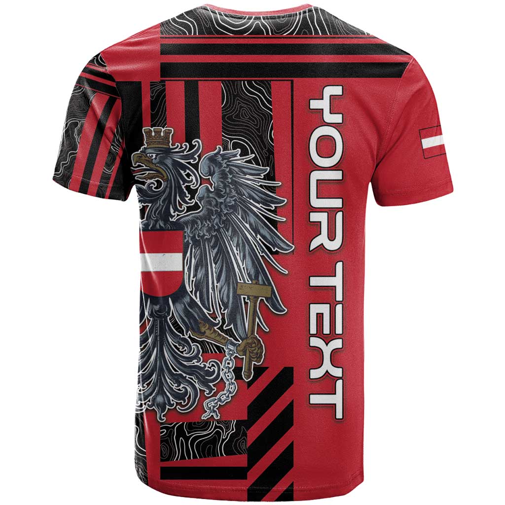 Personalized Austria T-Shirt Black Eagle Badge With Patterns Graphic Tee