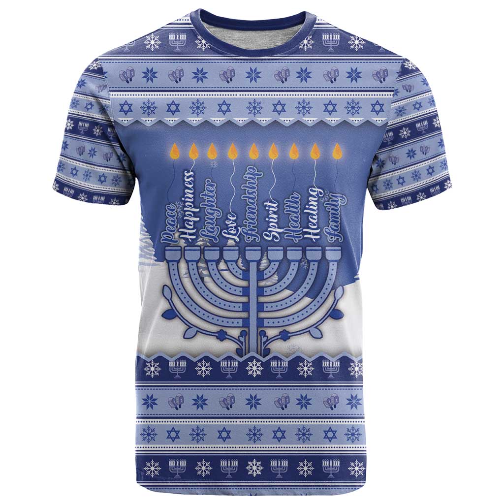Hanukkah Christmas T-Shirt Love And Lights Graphic Tee