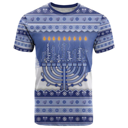 Hanukkah Christmas T-Shirt Love And Lights Graphic Tee