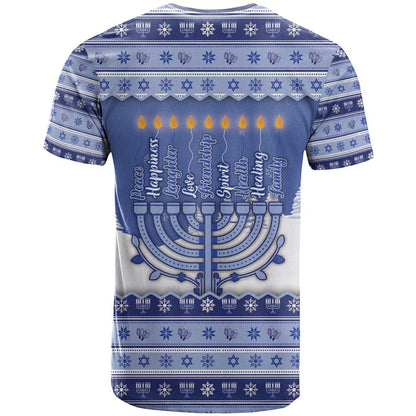 Hanukkah Christmas T-Shirt Love And Lights Graphic Tee