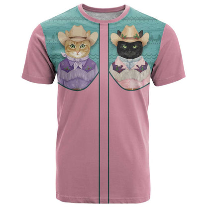 Western Yoke T-Shirt Meowdy Christmas And A Meow Year Graphic Tee