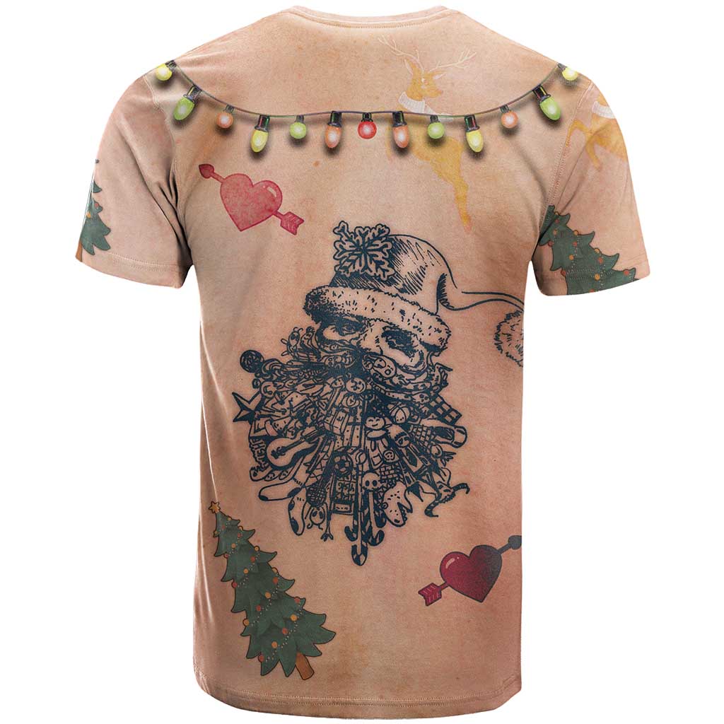 Christmas Costume T-Shirt Funny Hairy Body Xmas Tattoo Graphic Tee