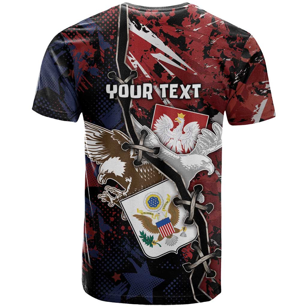 Personalized Polish American Heritage Month T-Shirt Eagle With Grunge Style Graphic Tee