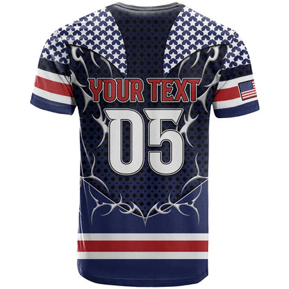 Custom USA Ice Hockey T-Shirt United Ice Power Graphic Tee