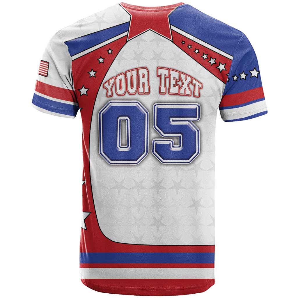Custom USA Ice Hockey T-Shirt Stars And Stripes Graphic Tee