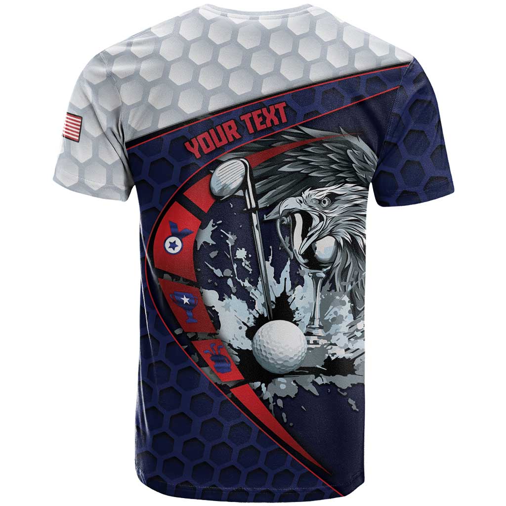 Personalized USA Golf T-Shirt Powerful Eagle Graphic Tee