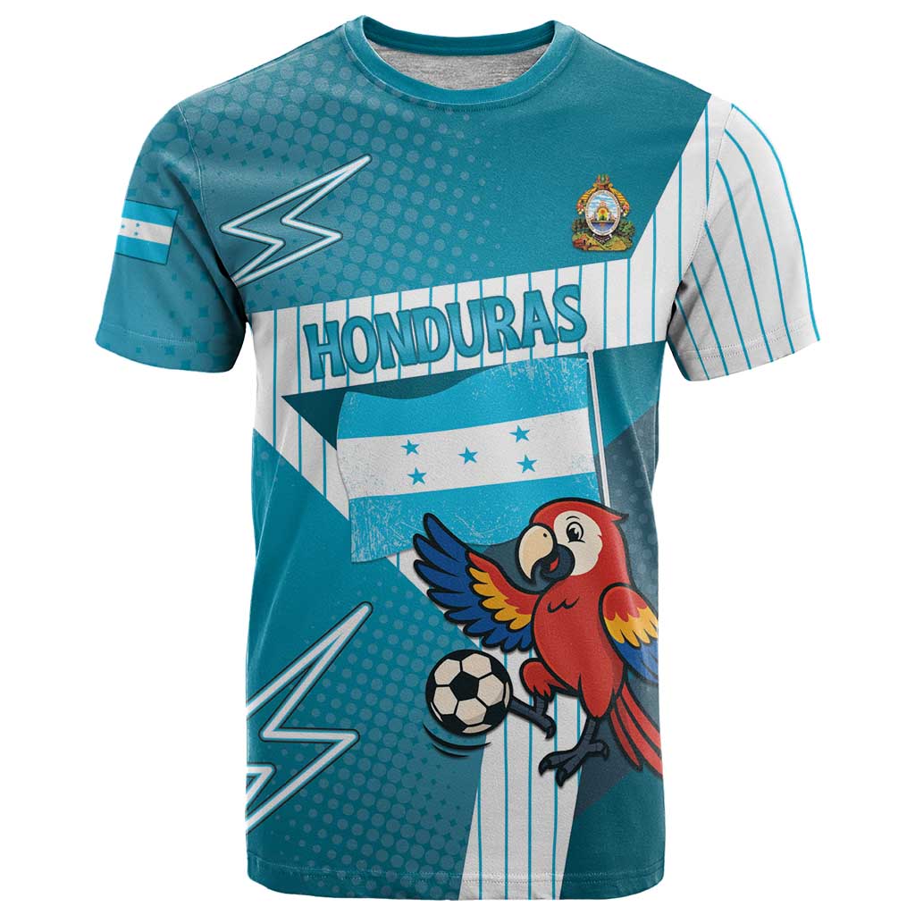 Personalized Honduras Football T-Shirt Scarlet Macaw Mascot Graphic Tee