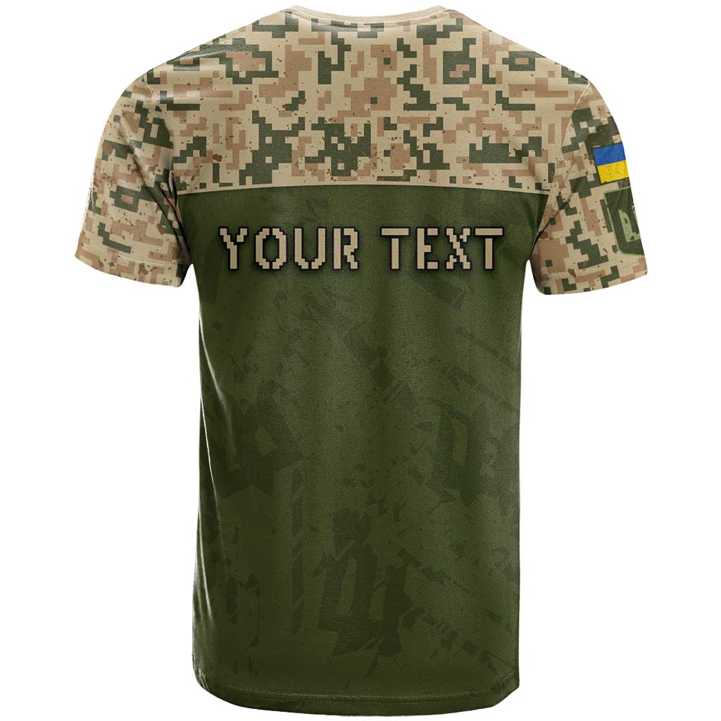 Personalized Ukraine Vyshyvanka Motif T-Shirt Ukrainian Military Style Graphic Tee