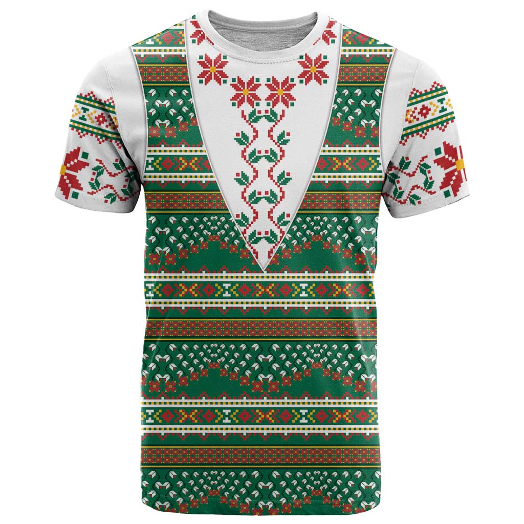 Lithuanian National Costume T-Shirt Traditional Folk Pattern Graphic Tee