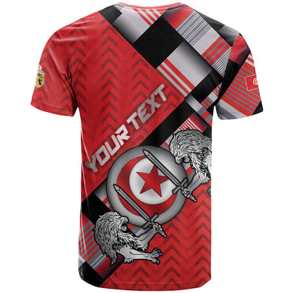 Personalized Tunisia T-Shirt Silver Lions Sports Patterns Graphic Tee