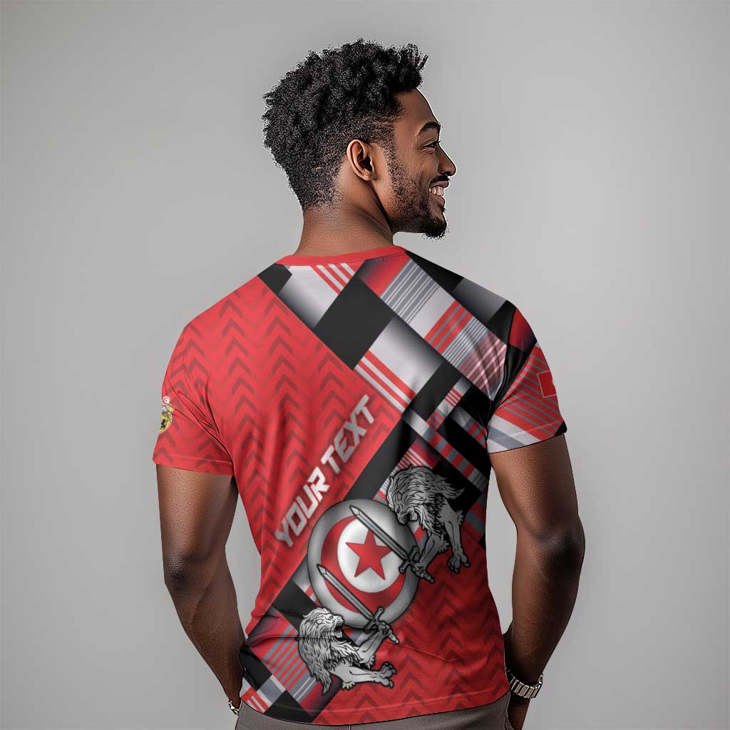 Personalized Tunisia T-Shirt Silver Lions Sports Patterns Graphic Tee