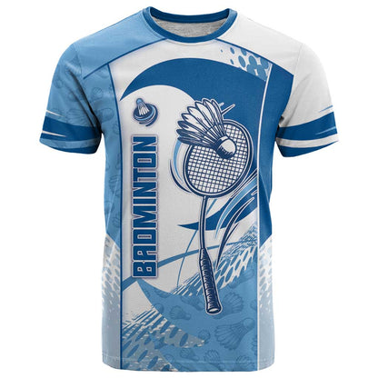 Custom Badminton T-Shirt Dynamic Swoosh Graphic Tee