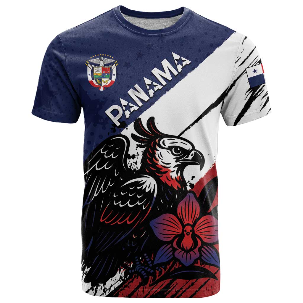 Personalized Panama T-Shirt Harpy Eagle Bird Grunge Style Graphic Tee
