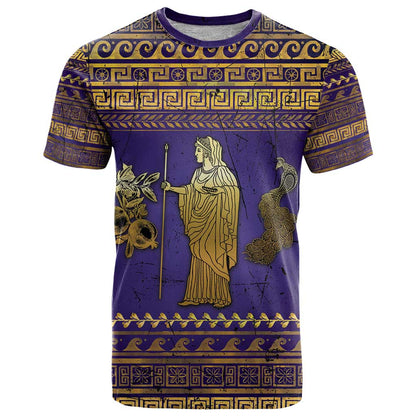 Hera T-Shirt Goddess With Ancient Greek Pattern Graphic Tee