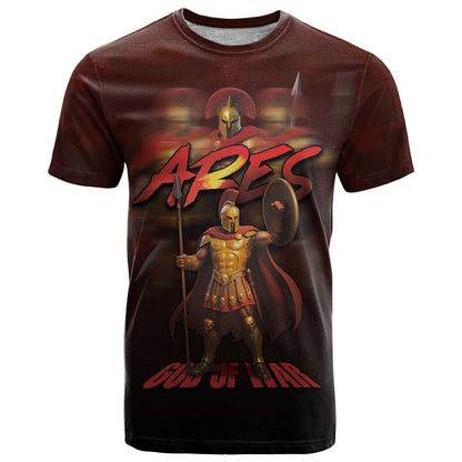 Ancient Greek Ares T-Shirt God Of War And Courage Graphic Tee