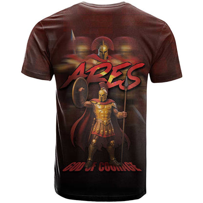 Ancient Greek Ares T-Shirt God Of War And Courage Graphic Tee
