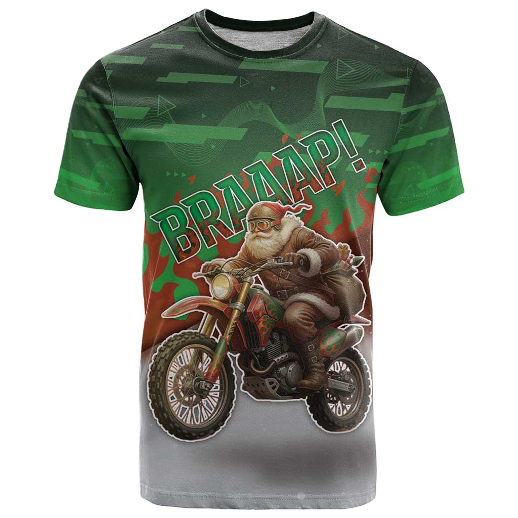 Braaap Christmas T-Shirt Motocross Santa Graphic Tee