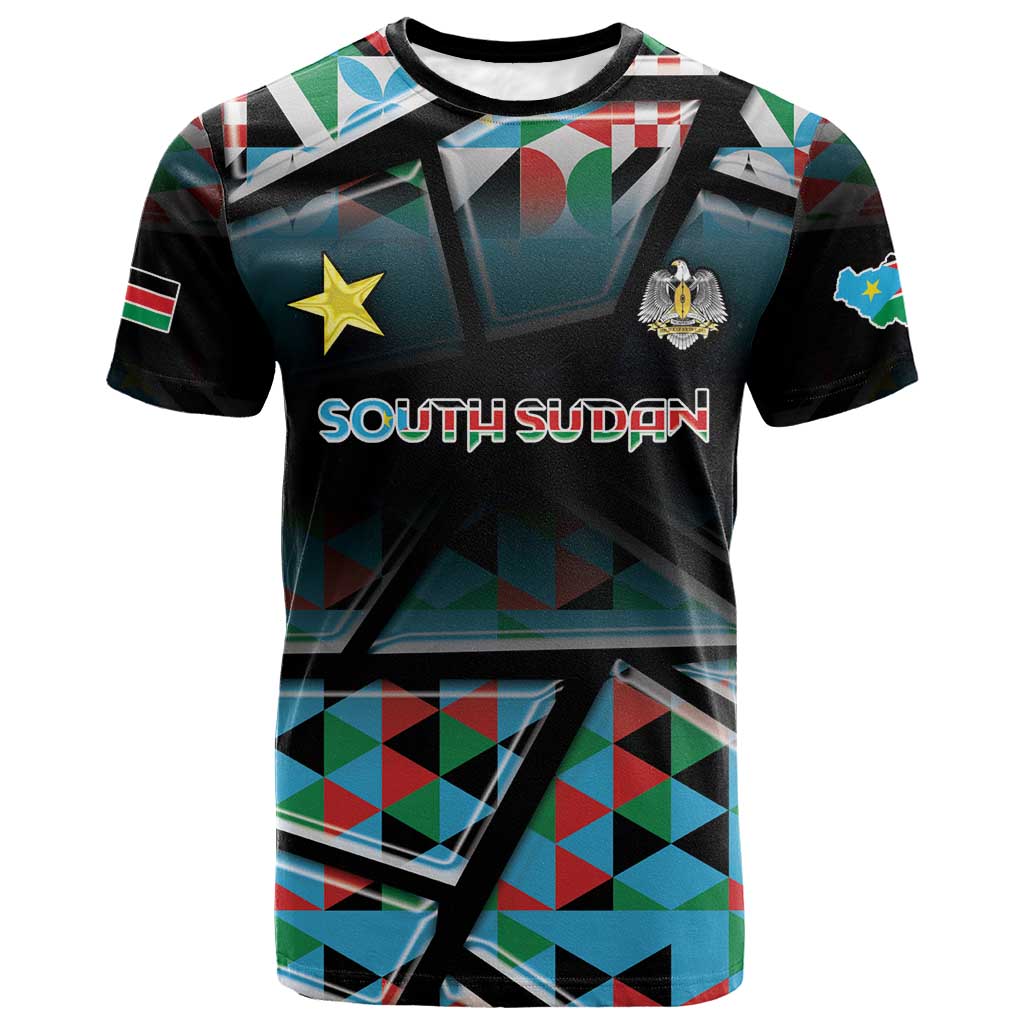 Custom South Sudan T-Shirt Geometric African Patterns Graphic Tee