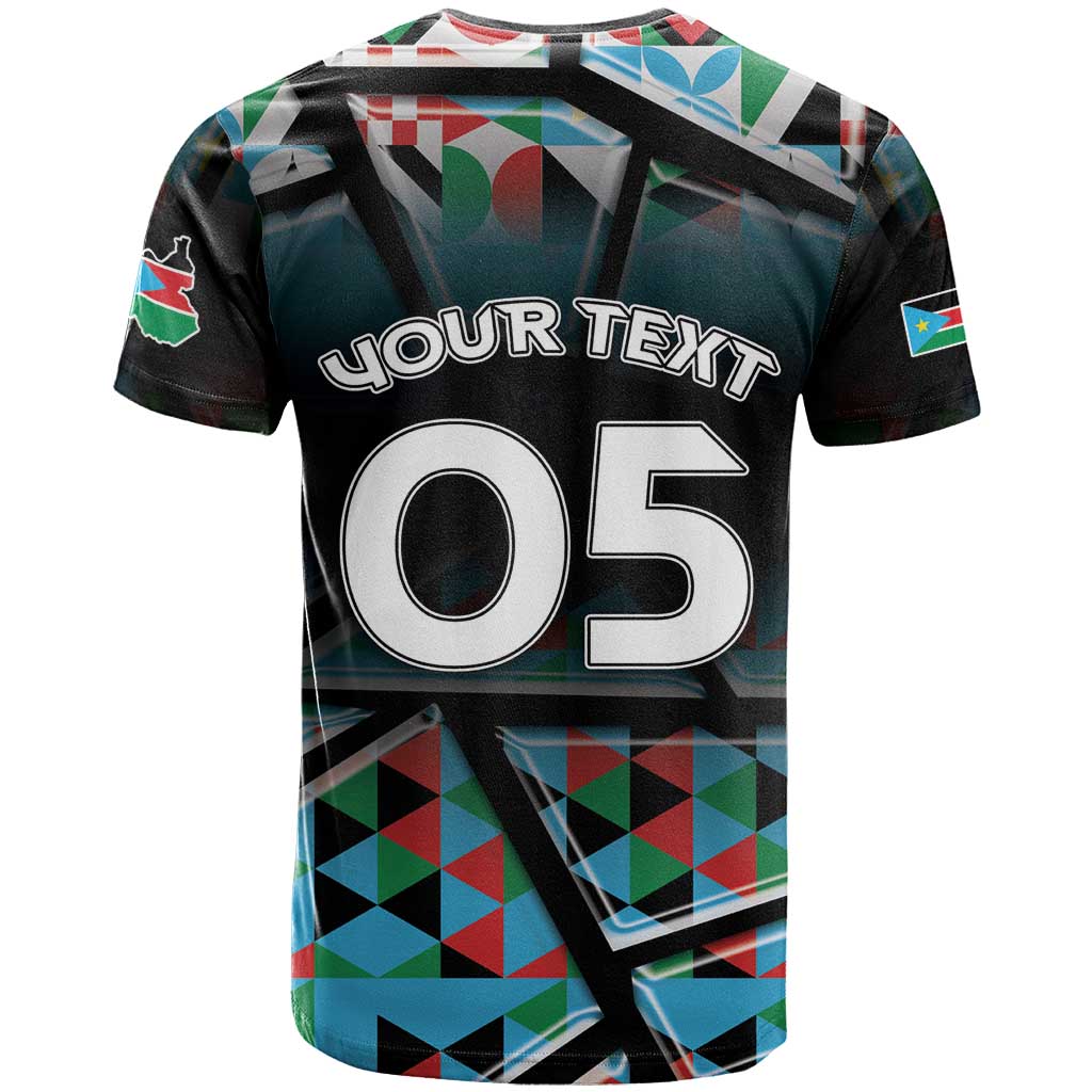 Custom South Sudan T-Shirt Geometric African Patterns Graphic Tee