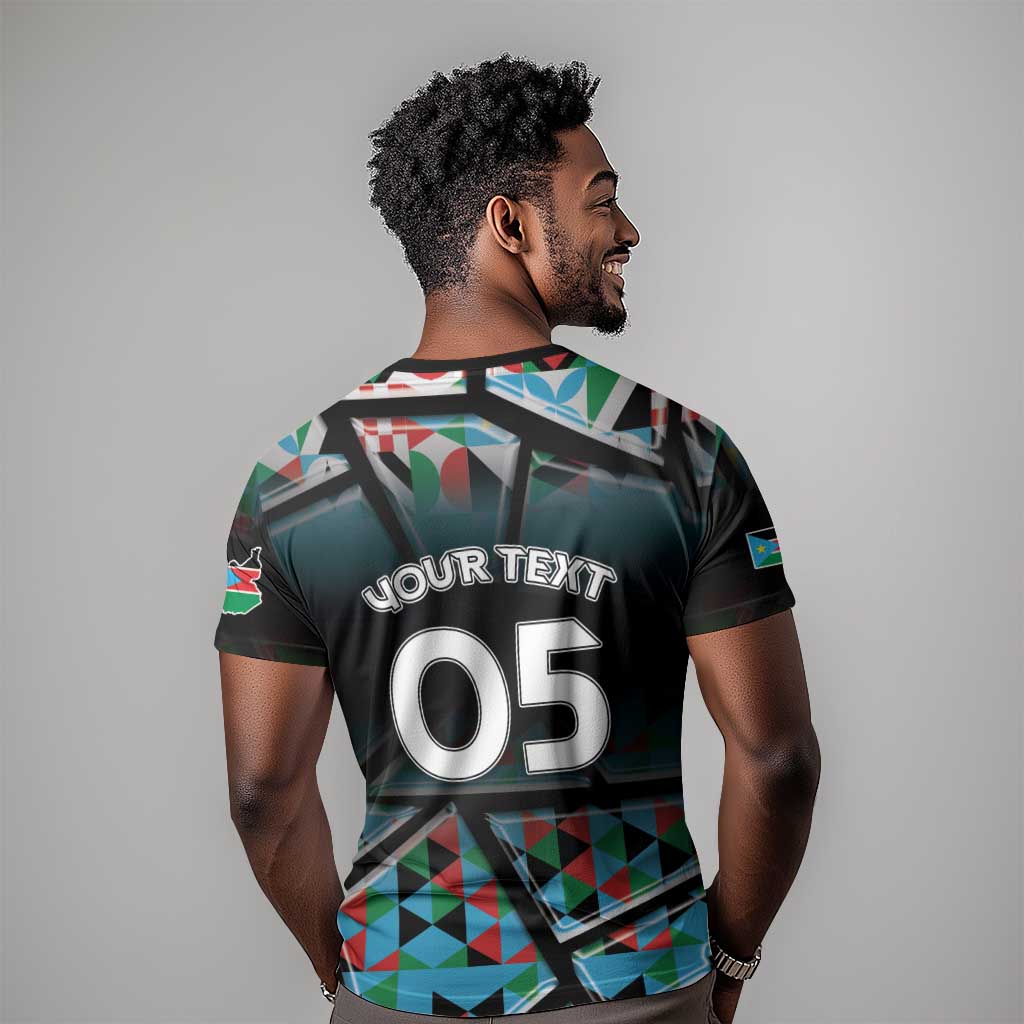Custom South Sudan T-Shirt Geometric African Patterns Graphic Tee