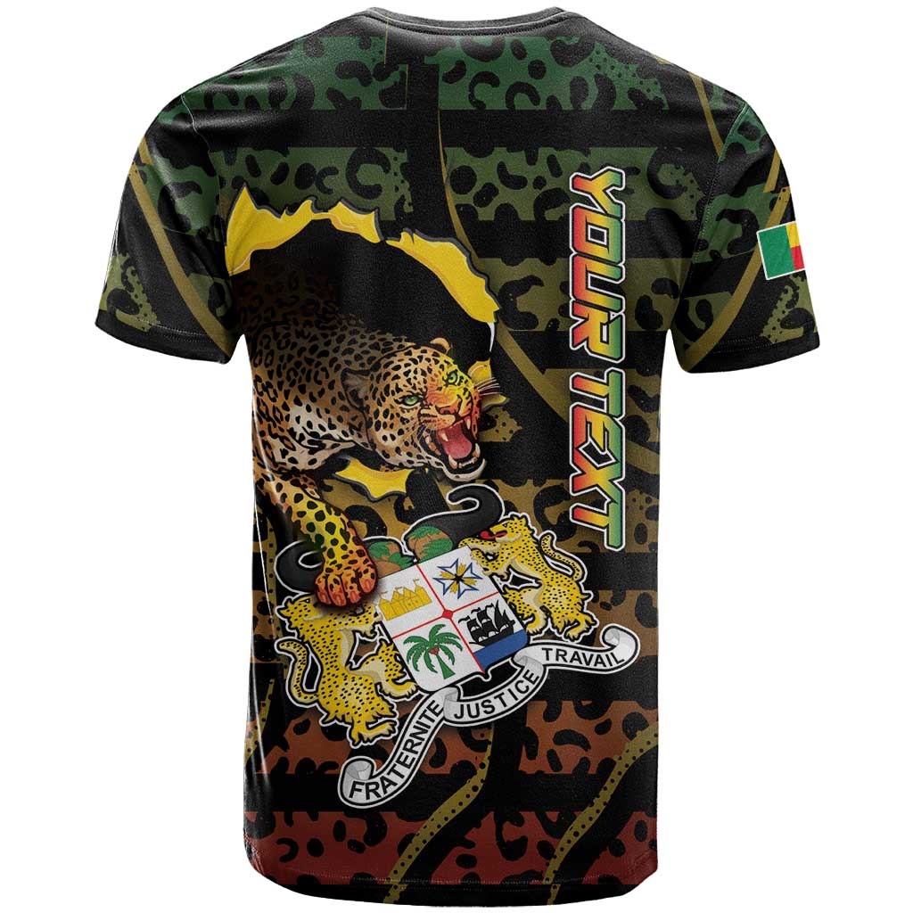 Personalized Benin T-Shirt Powerful African Leopard Graphic Tee