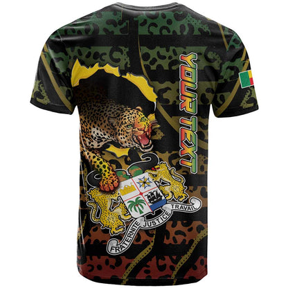 Personalized Benin T-Shirt Powerful African Leopard Graphic Tee