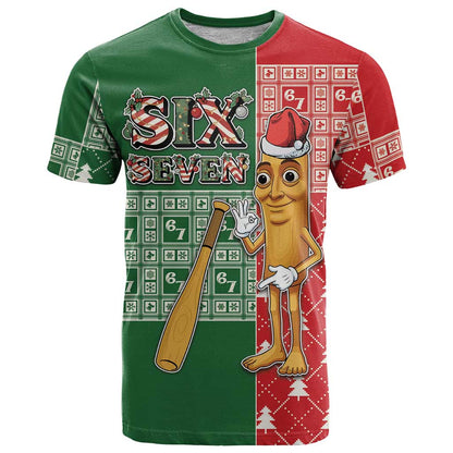 Six Seven Christmas T-Shirt Funny Tung Tung Tung Sahur Graphic Tee
