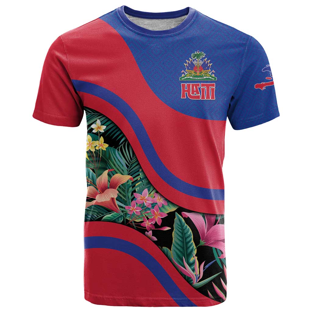 Personalized Haiti T-Shirt Tropical Hibiscus Flowers Graphic Tee