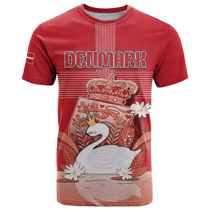 Personalized Denmark T-Shirt Mute Swan With Symbol Graphic Tee