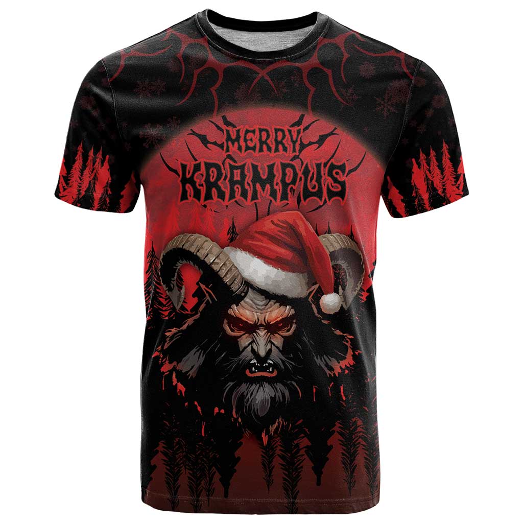 Merry Krampus T-Shirt Dark Grunge Christmas Graphic Tee