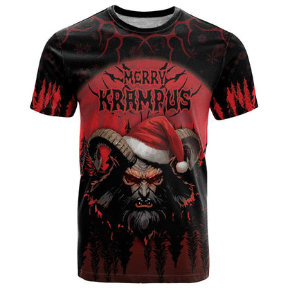 Merry Krampus T-Shirt Dark Grunge Christmas Graphic Tee