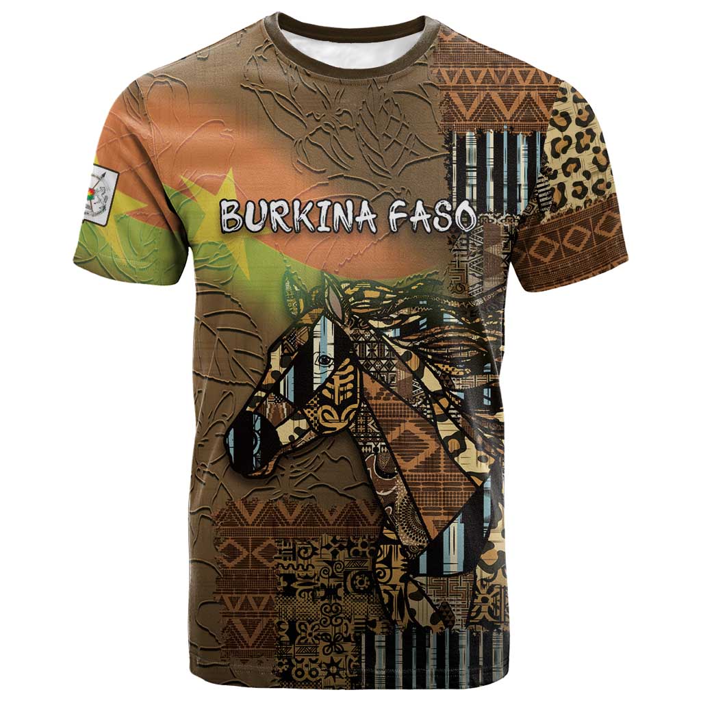 Personalized Burkina Faso T-Shirt African Tribal Horse Patchwork Style Graphic Tee
