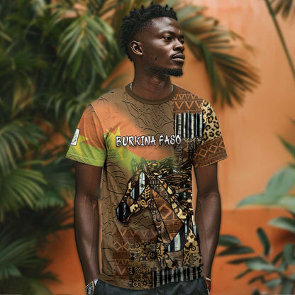 Personalized Burkina Faso T-Shirt African Tribal Horse Patchwork Style Graphic Tee