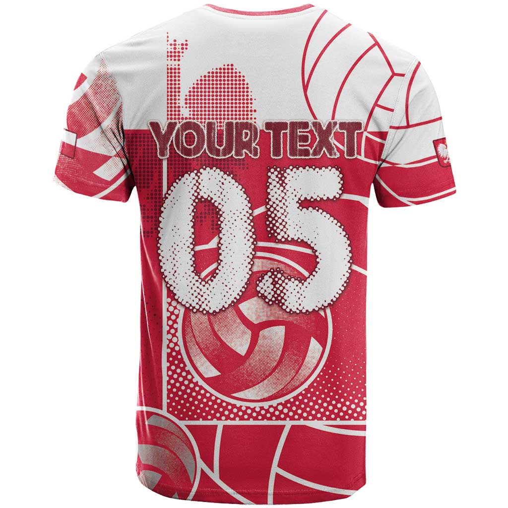 Custom Poland Volleyball T-Shirt Halftone Dot Style Graphic Tee