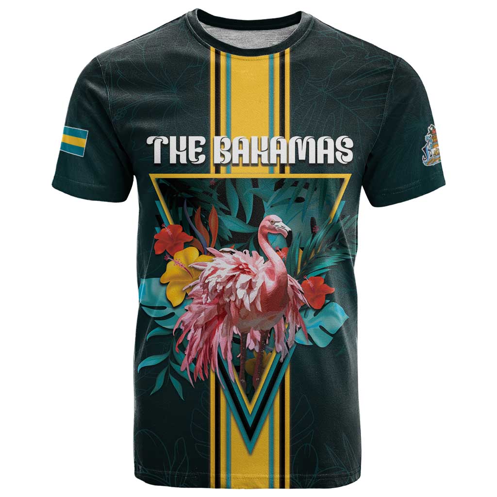 Personalized The Bahamas T-Shirt The Flamingo Tropical Flowers Graphic Tee
