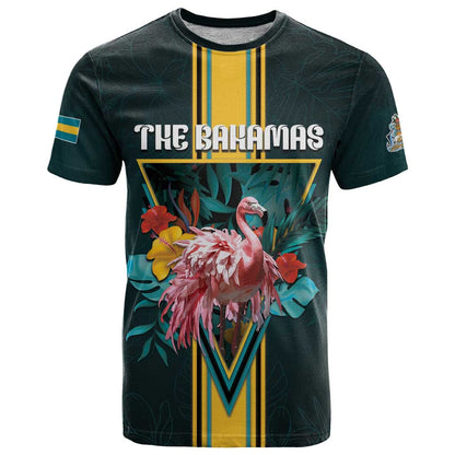 Personalized The Bahamas T-Shirt The Flamingo Tropical Flowers Graphic Tee