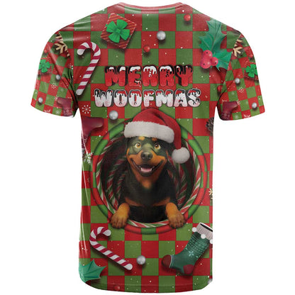 Rottweiler Christmas T-Shirt Merry Woofmas Graphic Tee