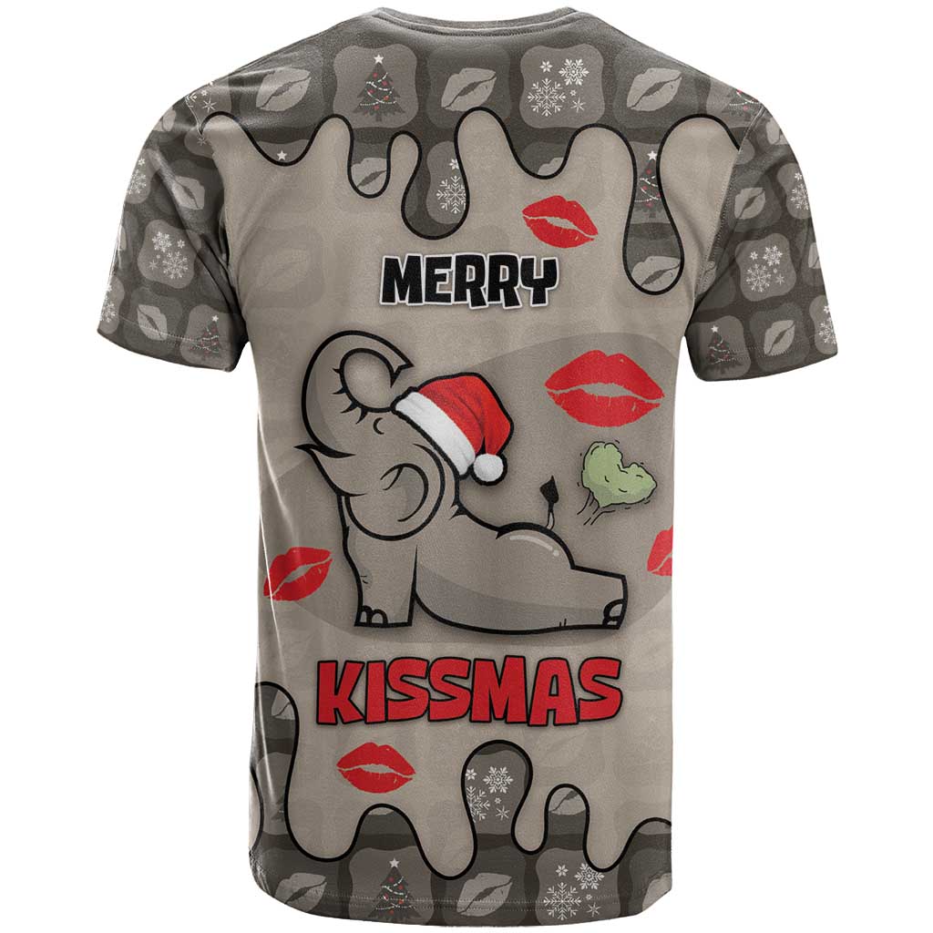 Elephant Christmas T-Shirt I Did Not Fart My Butt Blew You A Kiss Graphic Tee