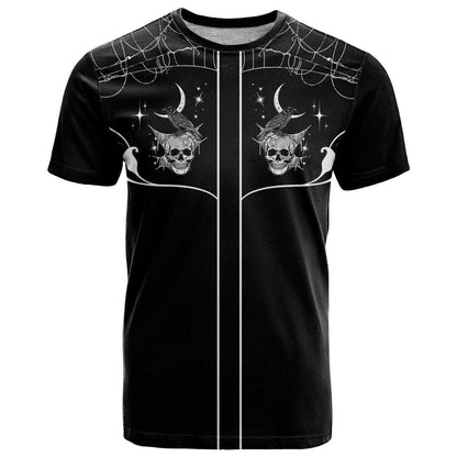 Skull Cowboy T-Shirt Western Yoke Style Graphic Tee