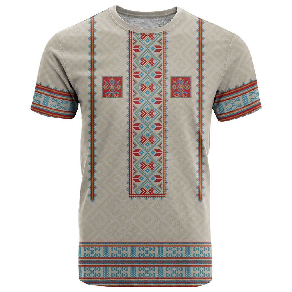 Lithuanian National Costume T-Shirt Traditional Folk Pattern Graphic Tee