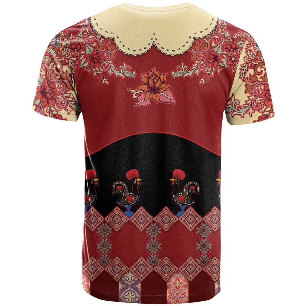Portugal National Costume T-Shirt Barcelos Rooster Patterns Graphic Tee